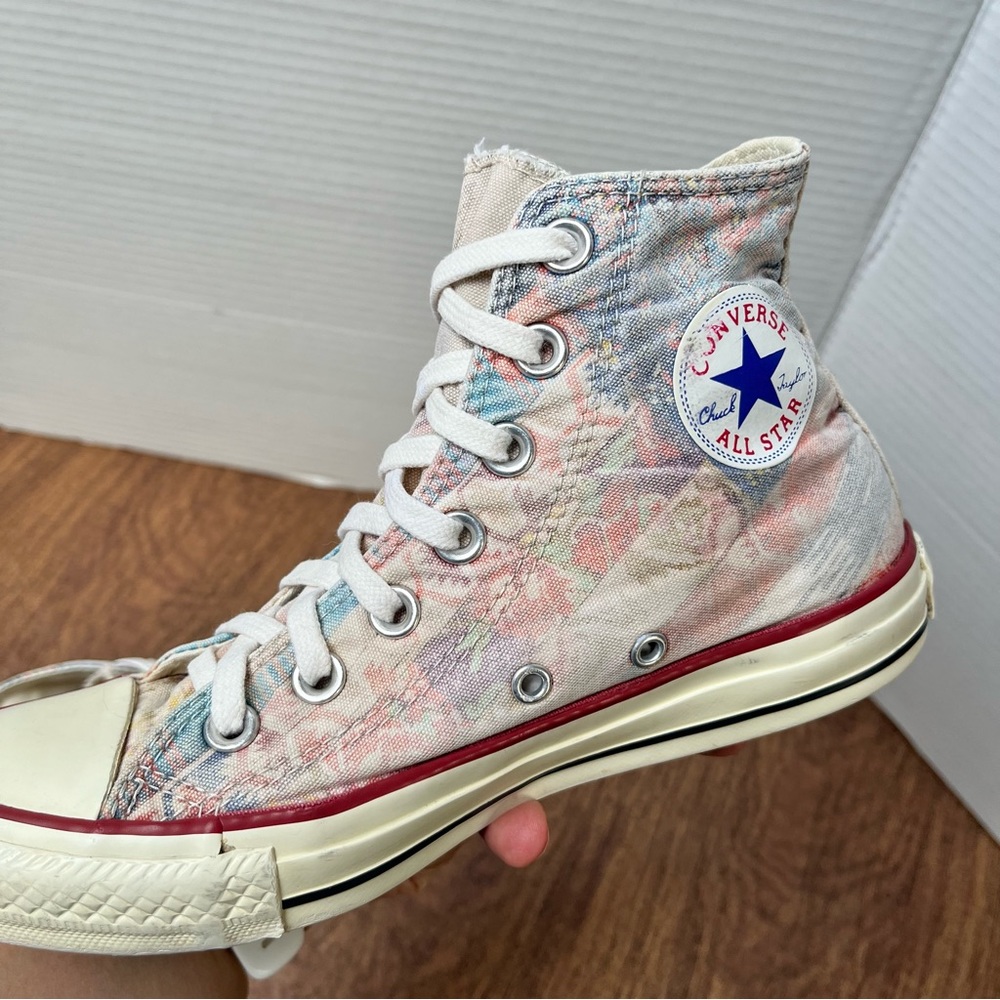 Converse High Top Faded BoHo Floral Patchwork Sneakers Size 6 - Picture 13 of 15